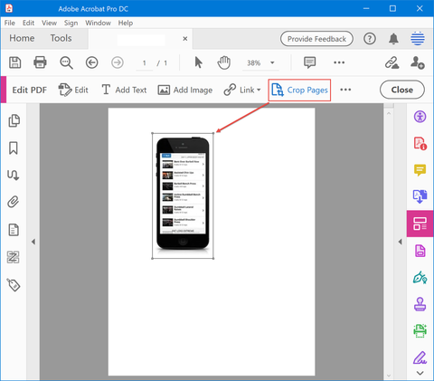 Crop the page to fit the graphic.