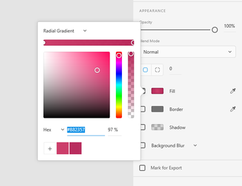 Adobe XD cung cấp tính năng Color picker giúp lựa chọn màu sắc nhanh chóng và chính xác, giúp tiết kiệm thời gian cho designer khi thiết kế trên Adobe XD. Hãy theo dõi hình ảnh này để biết thêm về tính năng này.