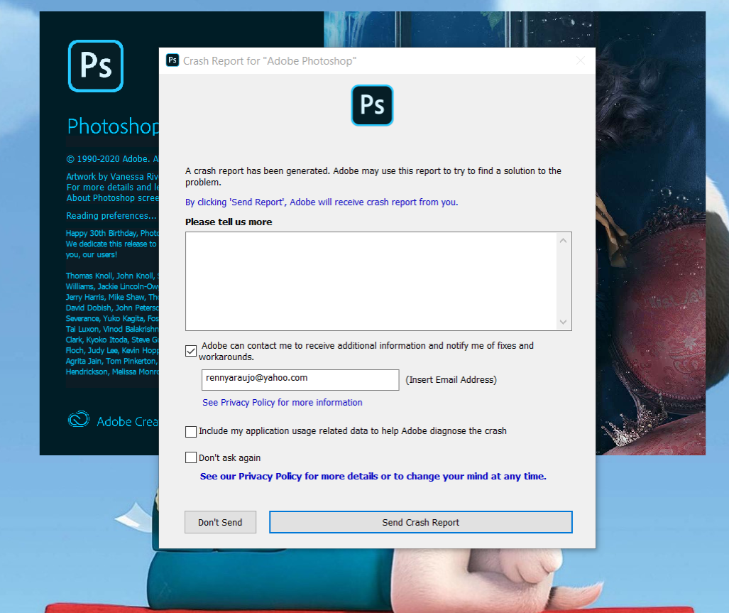 cant open photoshop download