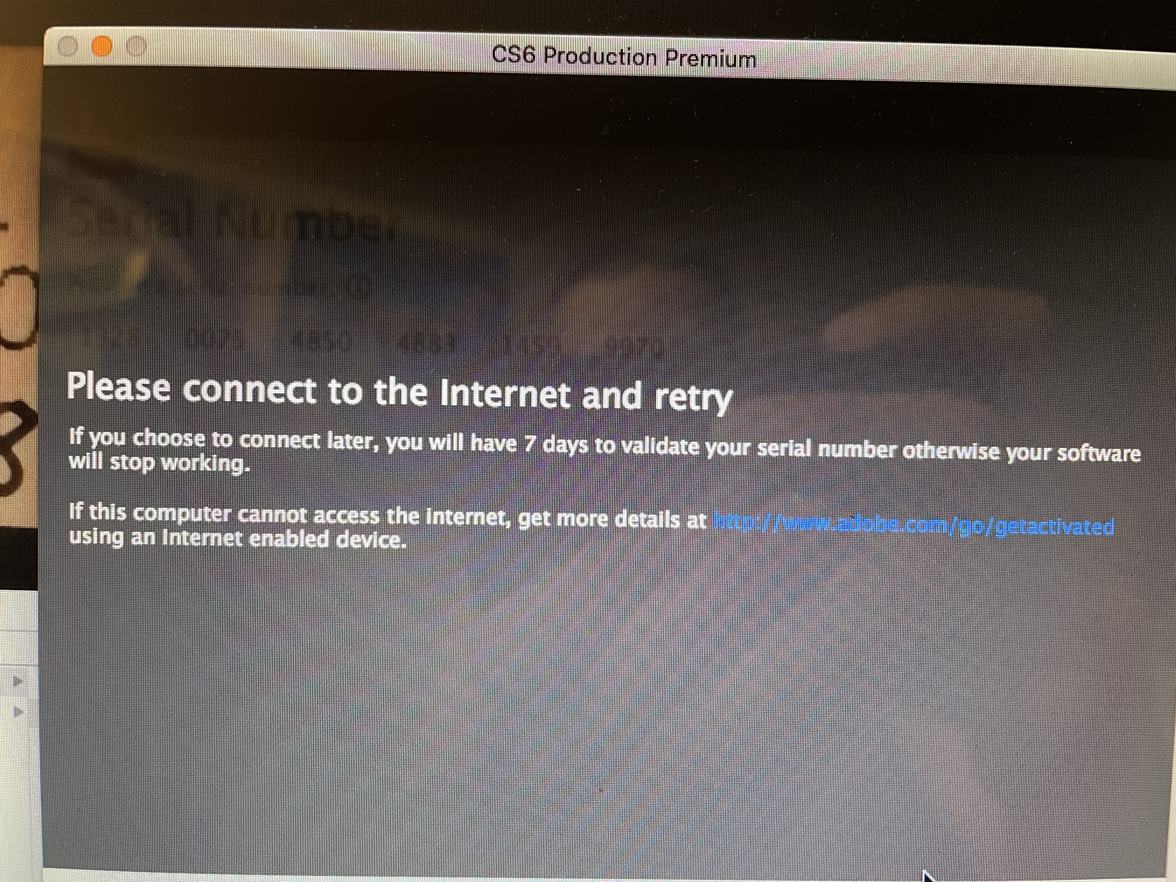 Adobe Production Premium CS6 Install Won't Connect... - Adobe