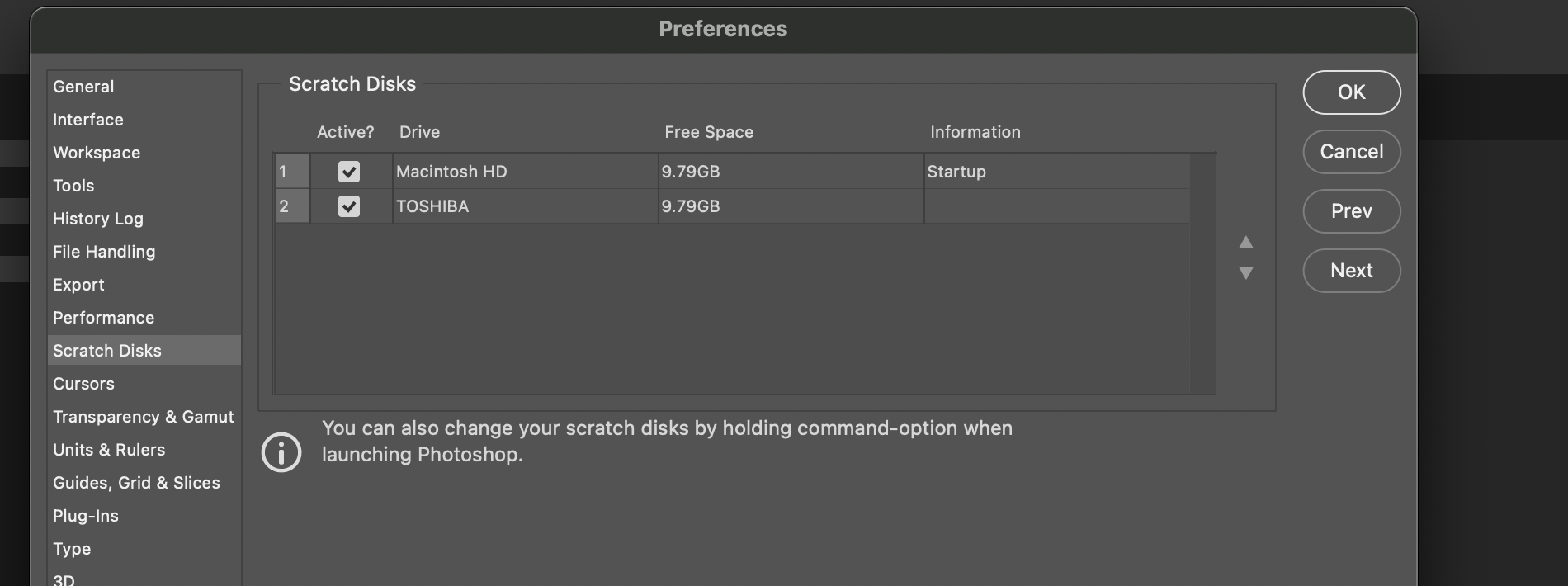 Scratch disk full external HDD keeps mirroring int... Adobe Community