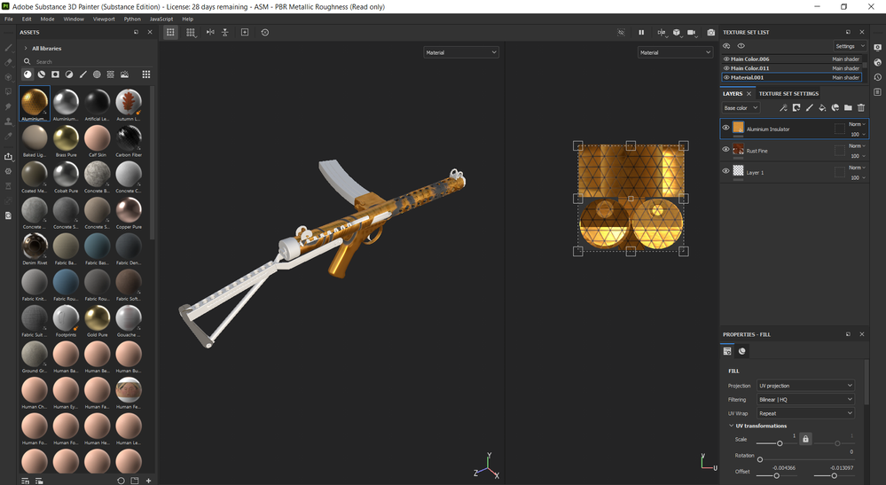 Adobe Substance 3D Painter (Substance Edition) - License_ 28 days remaining - ASM - PBR Metallic Roughness (Read only) 8_5_2021 10_36_22 AM.png