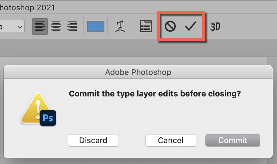 How do I disable &lsquo;commit the type layer edits befo - Adobe 