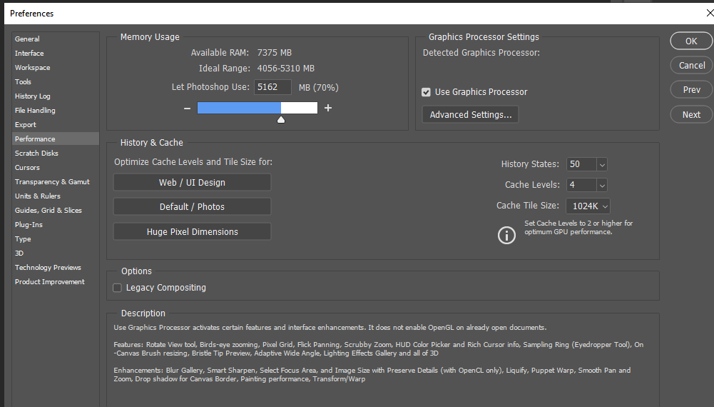 Lighting Effect greyed out in Adobe Community 12316430