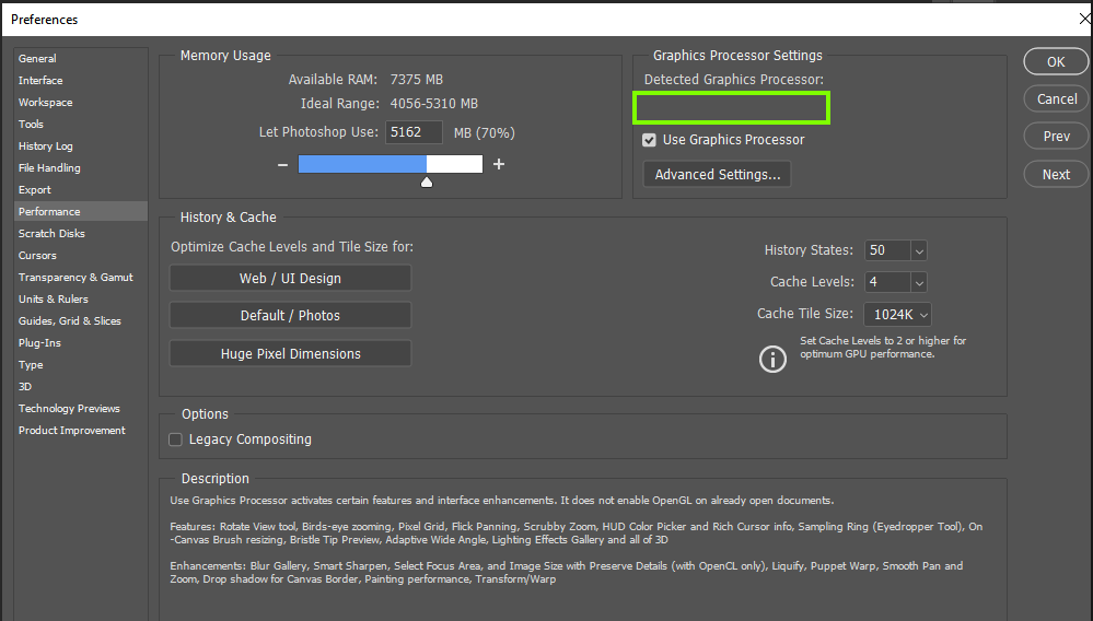Lighting Effect greyed out in Adobe Community 12316430