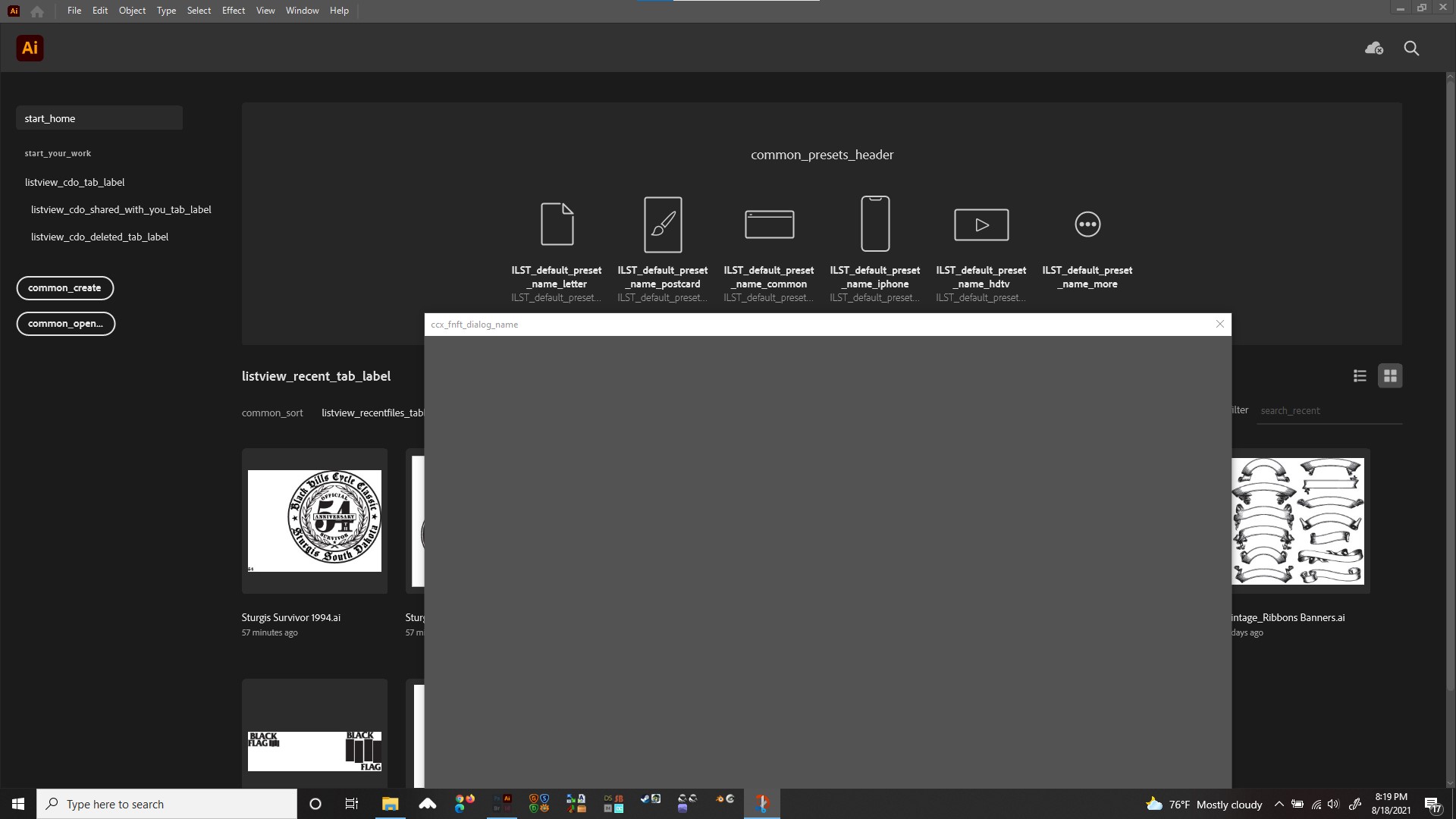 Illustrator v25.4.1 displaying Underlying Code on  - Adobe