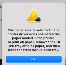 Epson Paper Match Error - What to do when Paper Size & Settings