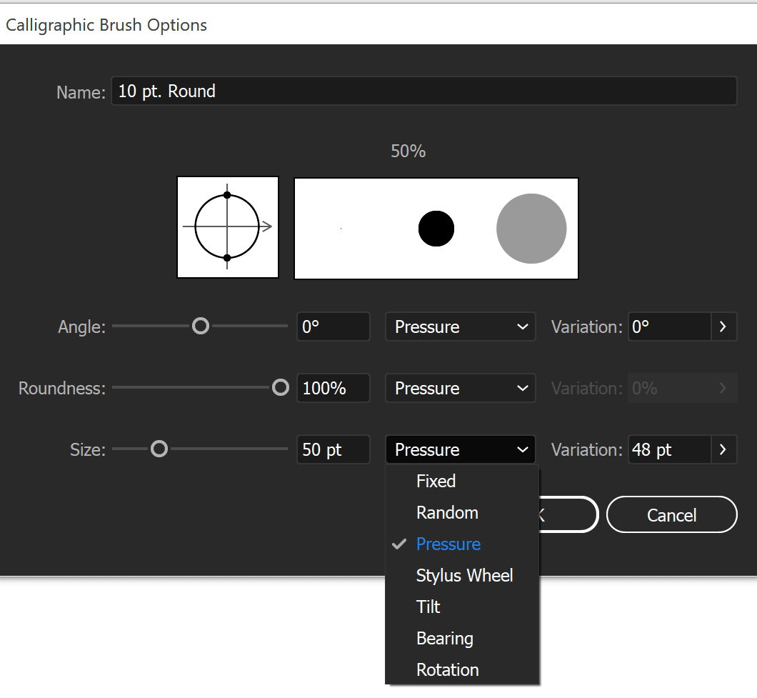 Illustrator Calligraphy Brush Pressure Pen not wor... Adobe Community