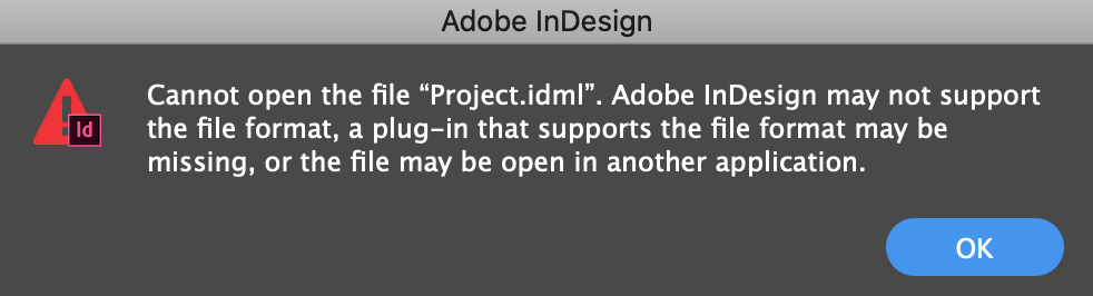 indesign wont open mac