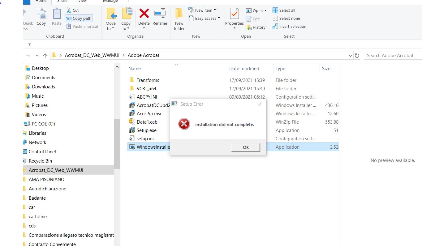 Solved: Acrobat Pro Dc Installation Fails - Adobe Community - 12381197