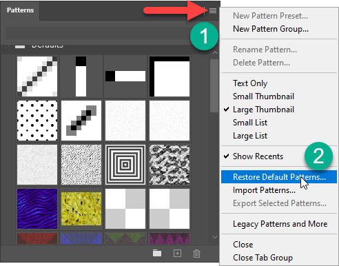 solved my pattern assets are missing