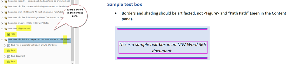 More problems shown in Acrobat's CONTENT pane.