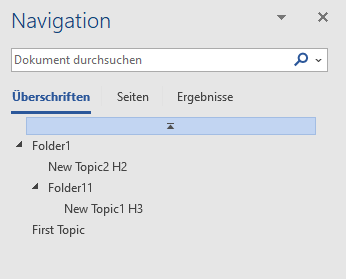 Navigation Bar in Word (should look the same as Bookmarks in PDF)