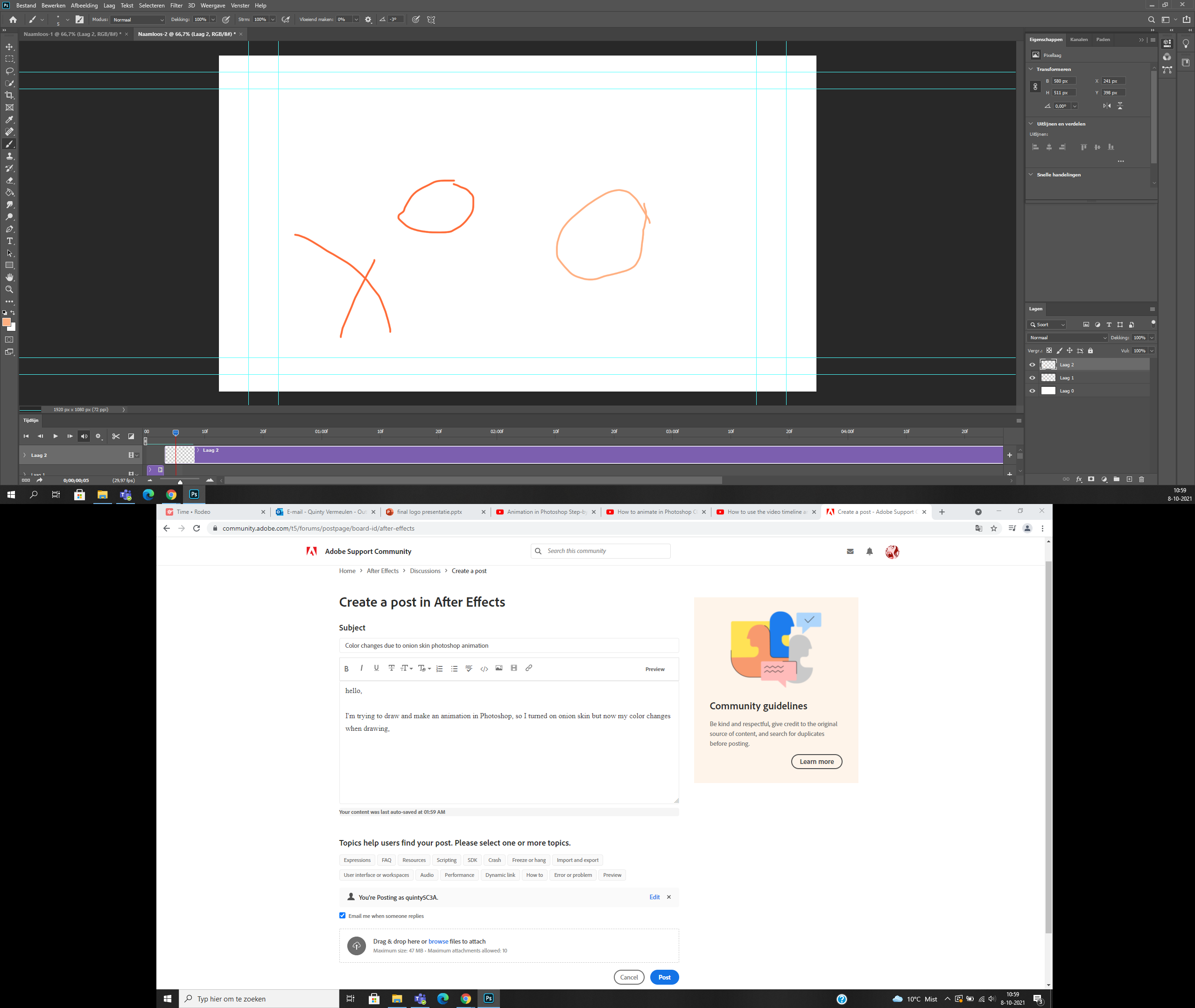Color changes due to onion skin animatio... Adobe Community 12438839