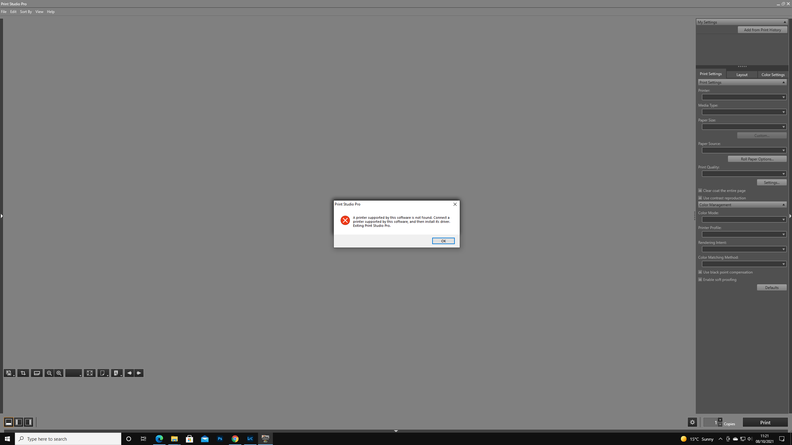 Solved: print studio pro with windows 10 and lightro... - Support Community -