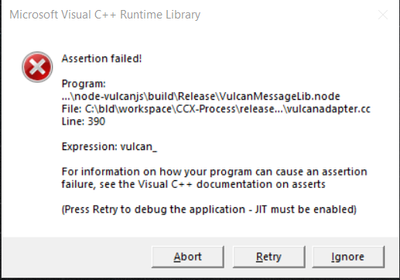 Solved Microsoft Visual C Runtime Library Error Vulcana Adobe Support Community