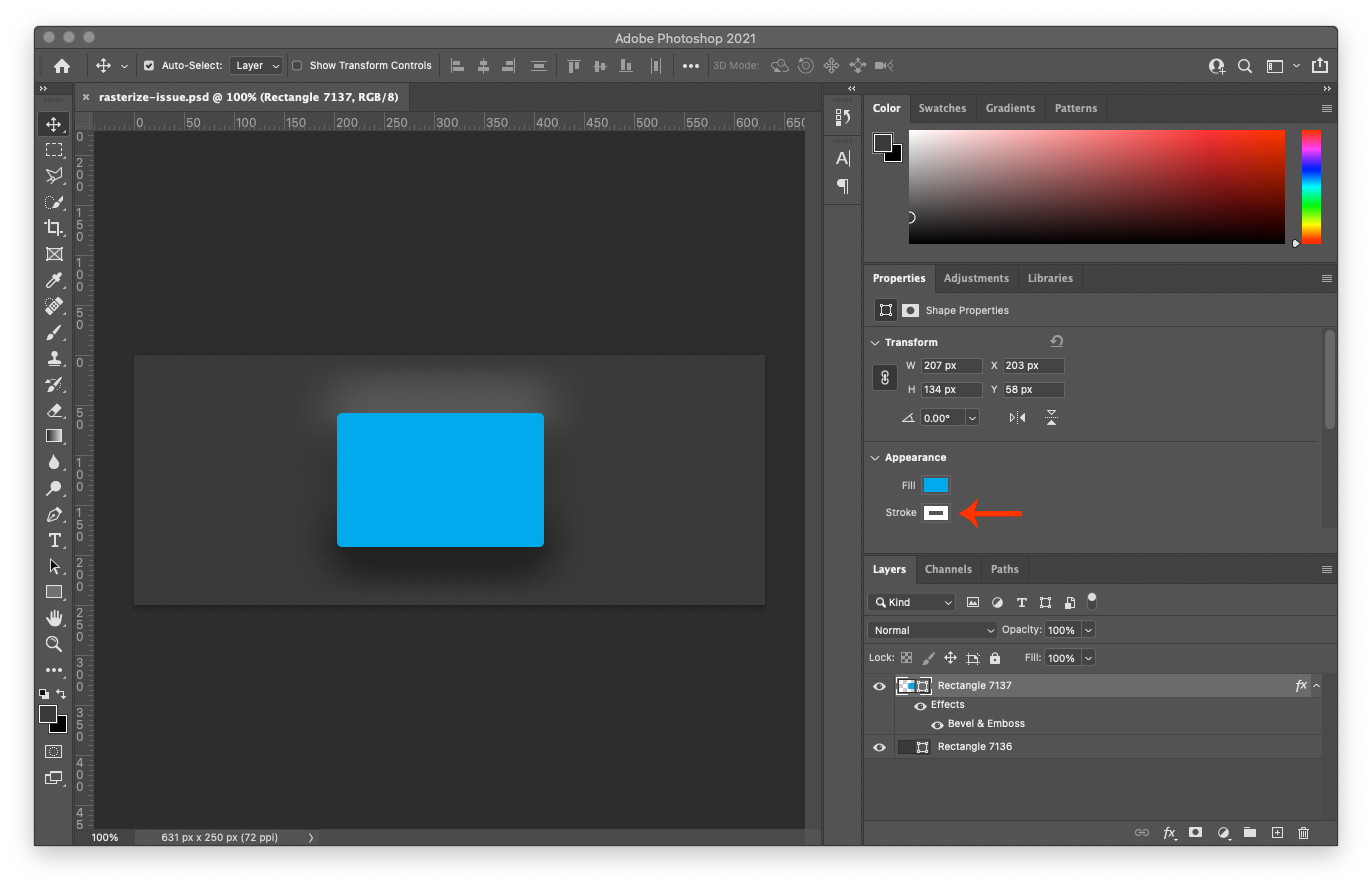 Rasterize Layer Style With Bevel & Emboss Changes ... - Adobe Community ...