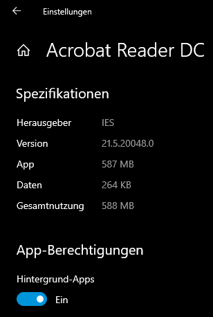Windows 10 Settings, Apps and Features - Acrobat Reader DC - Erweiterte Optionen.png