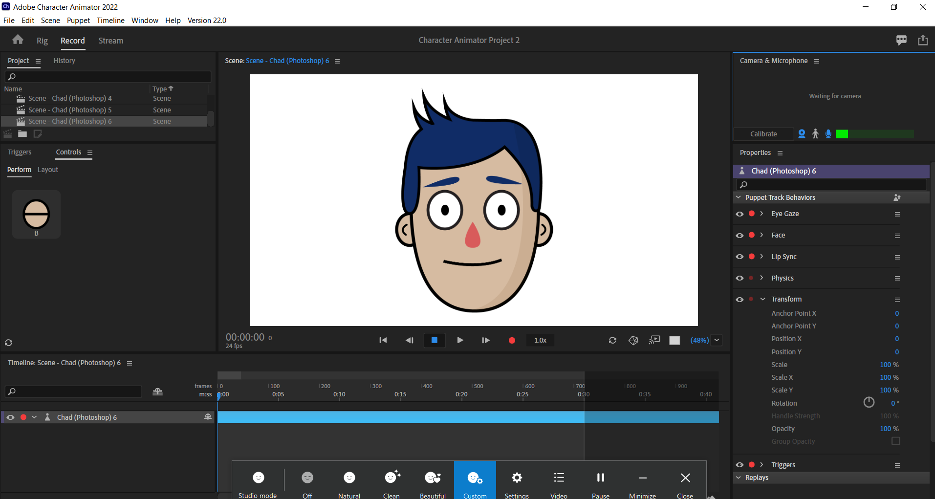 adobe character animator カメラ オファー