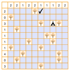 3 second box is checked and tent is shown but first box has changed to V.png