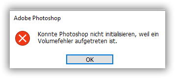 Could not initialize photoshop because of a disk error что делать