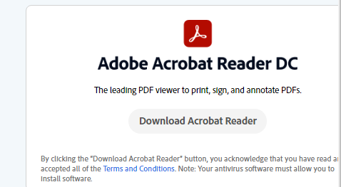 adobe acrobat reader dc download problem