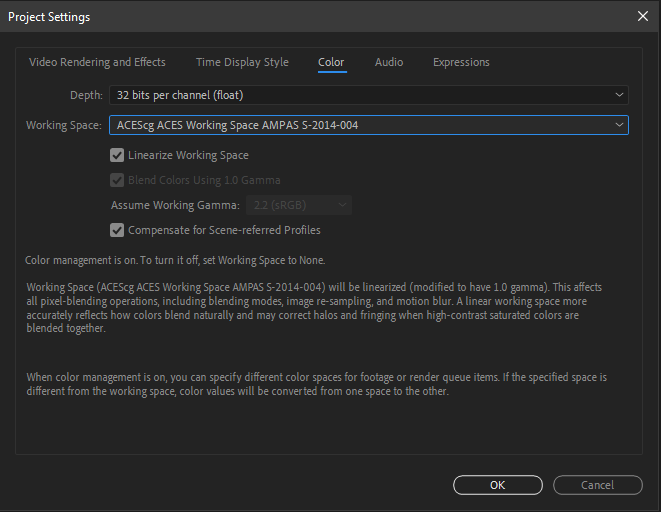 after effects color management and ACES - Adobe Community - 12552140