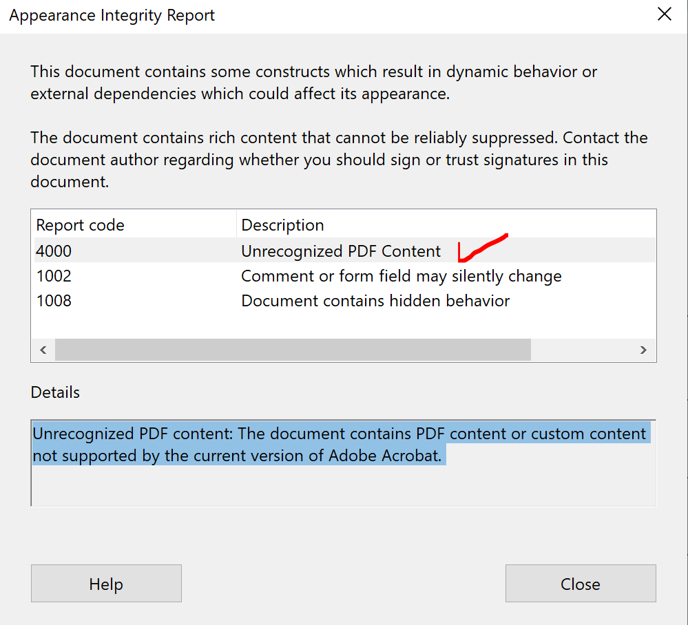 Unrecognized PDF content: report code 4000 - Adobe Product Community ...