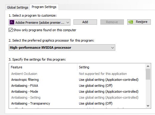 Adobe premiere discount pro nvidia drivers