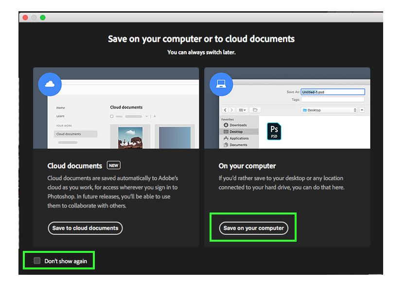 option to disable the cloud document