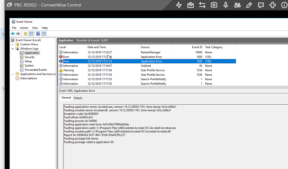 Acrobat crash on RDS server randomly Adobe Community 10798925