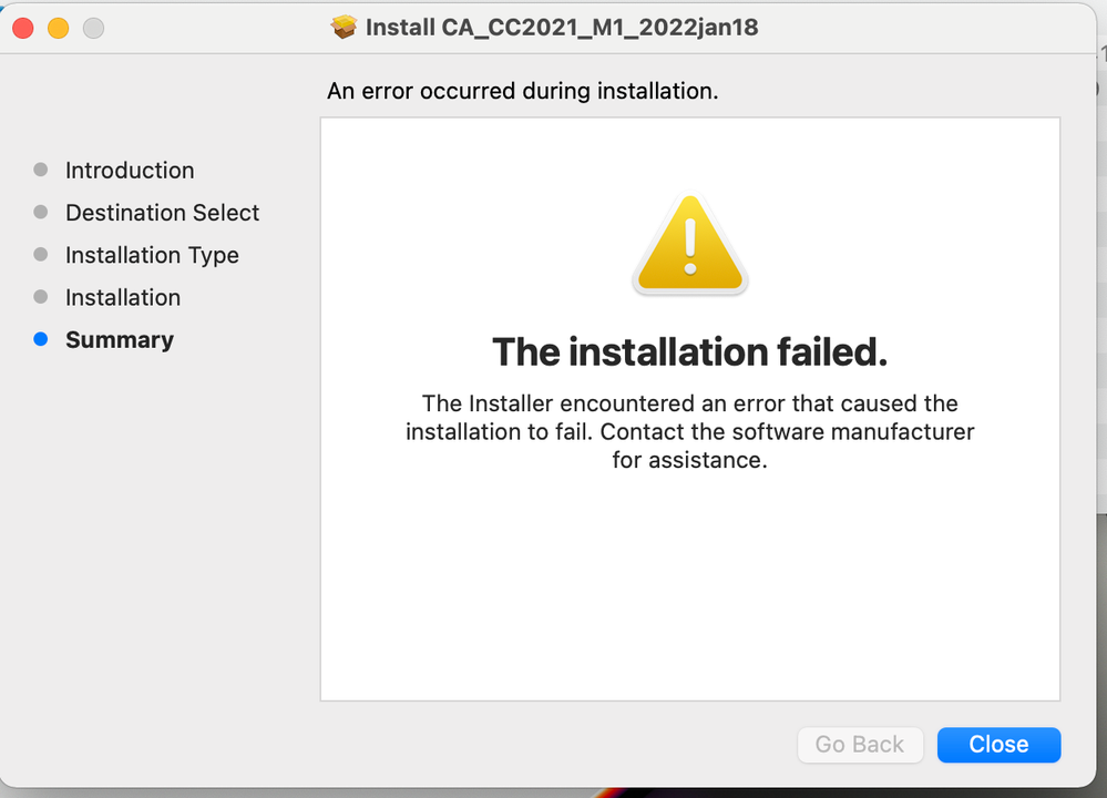 Solved Installation fails on Mac OS 12.1 Adobe Community 12694852