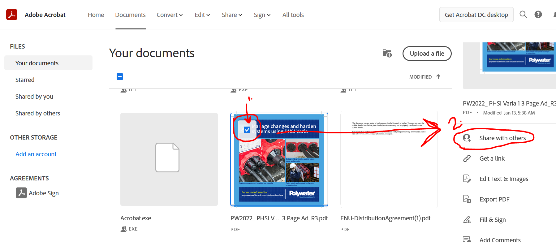 How to download / reshare an unshared document wit... - Adobe Community ...