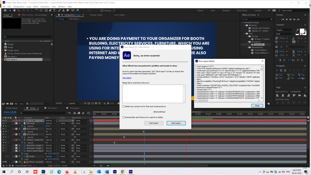 what to do when after effects crashes and cannot download