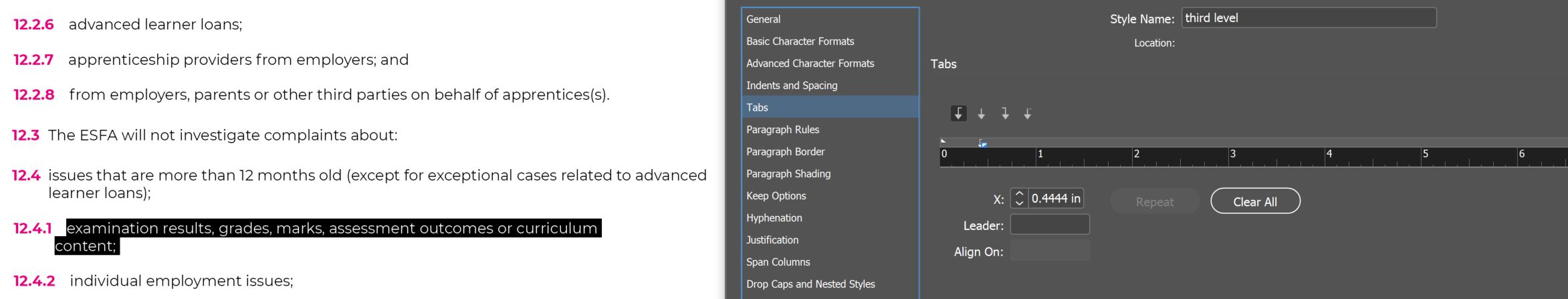 How do I align text on the sentences below - Adobe Community - 12743324