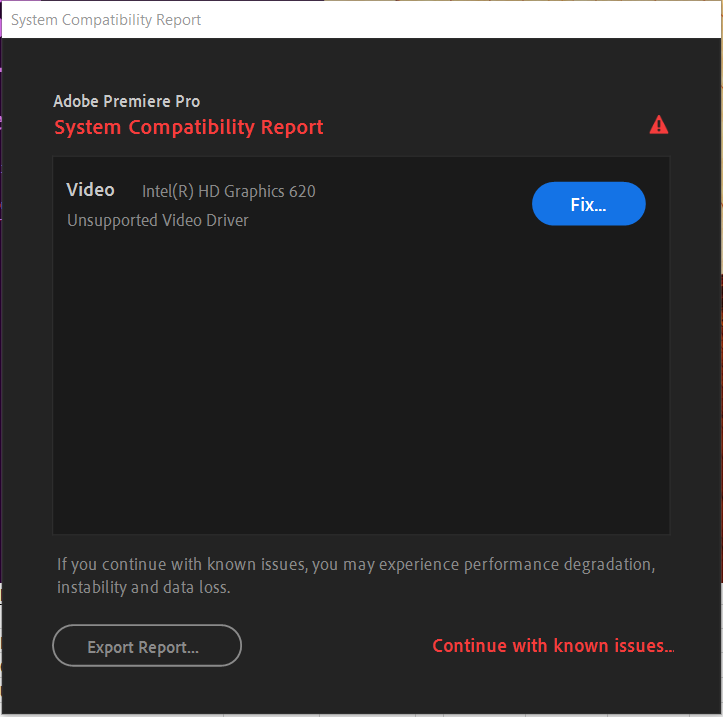 Unsupported cpu require gltexbufferext. System Compatibility Report. Видеокарта для премьер адоб. Adobe Premiere Pro ошибка видеокарты. Репаки от кролика.