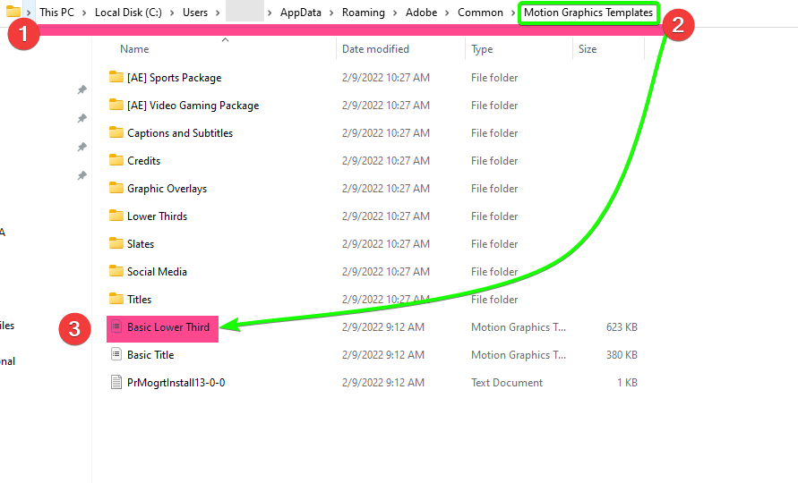 Solved Imported .mogrt files doesn’t appear in Essential Adobe