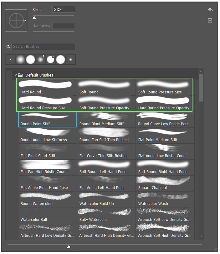 hardness doesn't appear on ay brush besi... Adobe Support