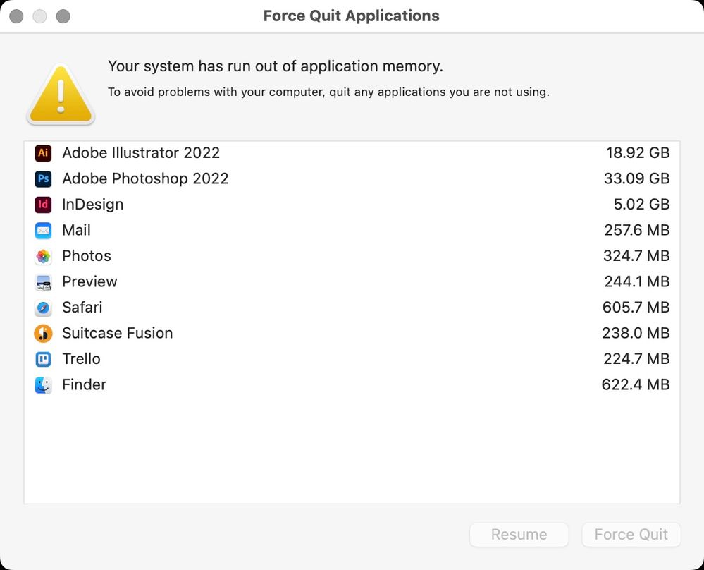 Solved: High Memory for All Apps on macOS - Adobe Support Community