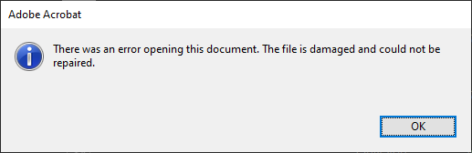 Unable to open PDF report in acrobat reader - Adobe Community - 11428231