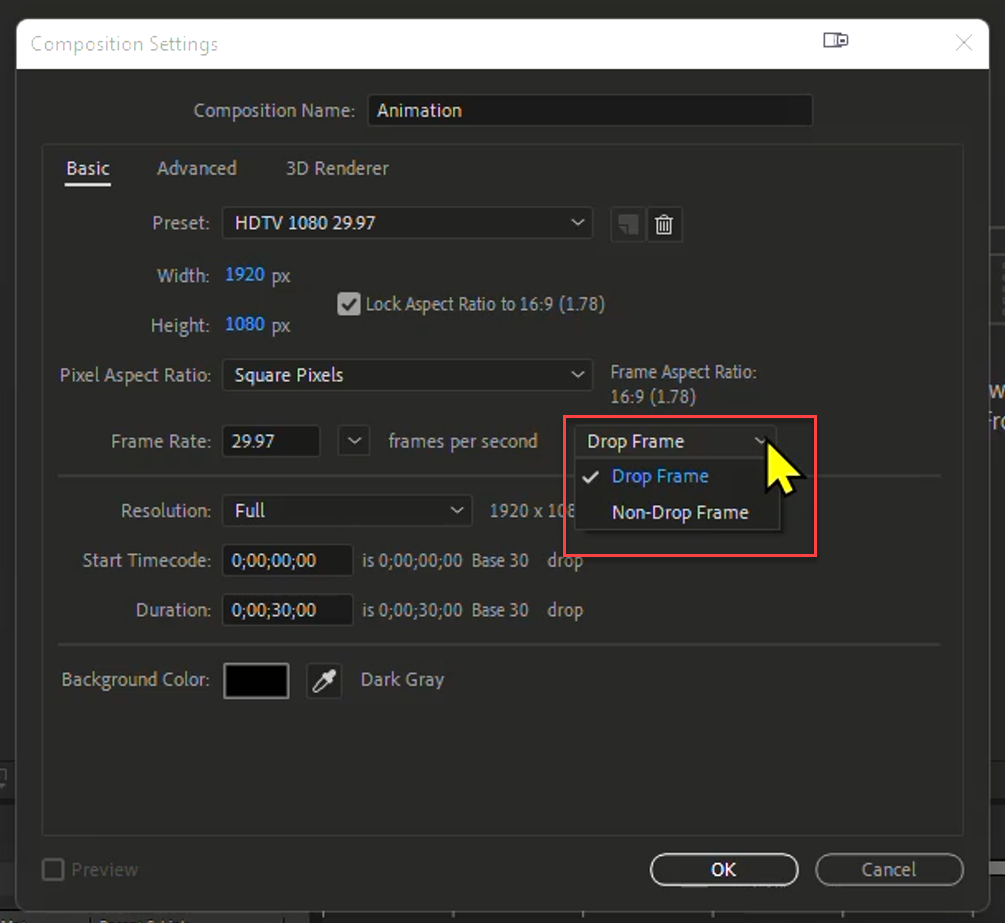 Drop Frame / NonDrop Frame Adobe Community 12835415