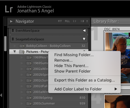 Using Update Folder Location to move from ext. dri... - Adobe Community ...