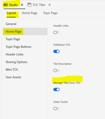 Skin settings