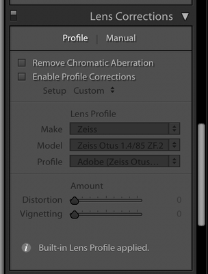 2 Incorrect Lens Profile Shown to Begin With