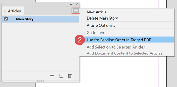Set the Options for all Articles.