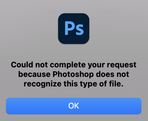 adobe photoshop can t open files