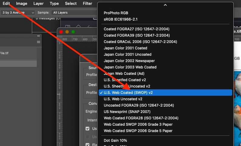 Edit>Convert to Profile, select.