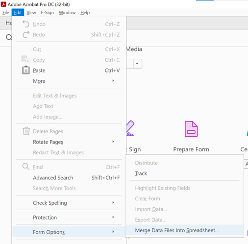 Solved: Form Options no longer displays under Edit in menu... - Adobe ...