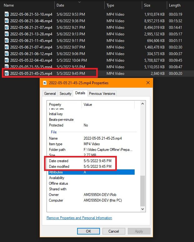 The OS Creation Date and Modification Date, need THIS!