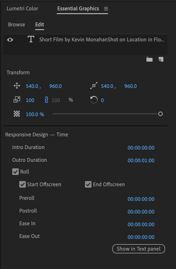 Solved: End of rolling text lasts too long - Adobe Community - 10665410